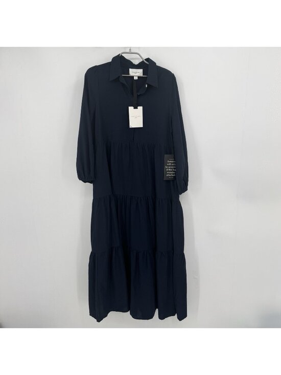 Tuckernuck Dresses & Skirts - Pomander Place by Tuckernuck Navy Blue Mabel Maxi Dress size M Tier Long Sleeve
